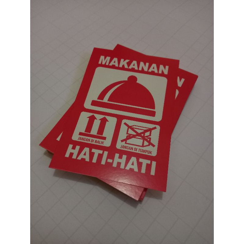 

stiker fragile, stiker makanan isi 100