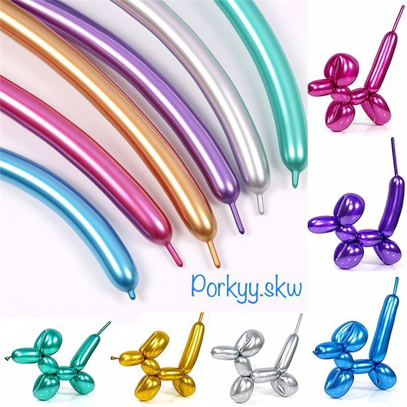 Balon Twist Chrome Metalik Balon Pentil Balon Panjang Balon Ulang Tahun