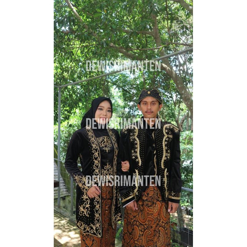 Kebaya bludru kutubaru Payet+beskap solo bludru payet