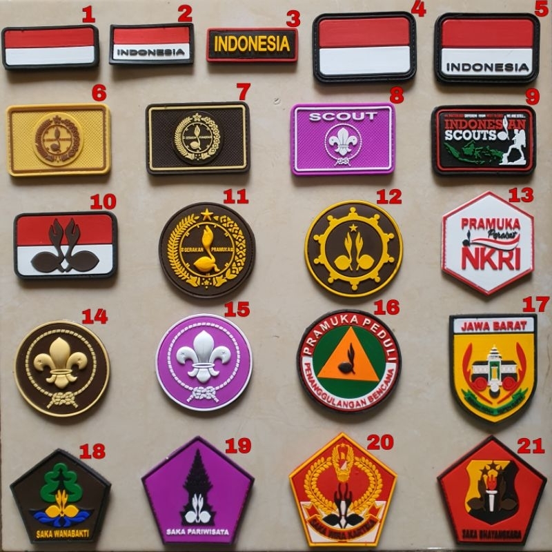 patch rubber logo pramuka tempelan emblem karet aksesoris