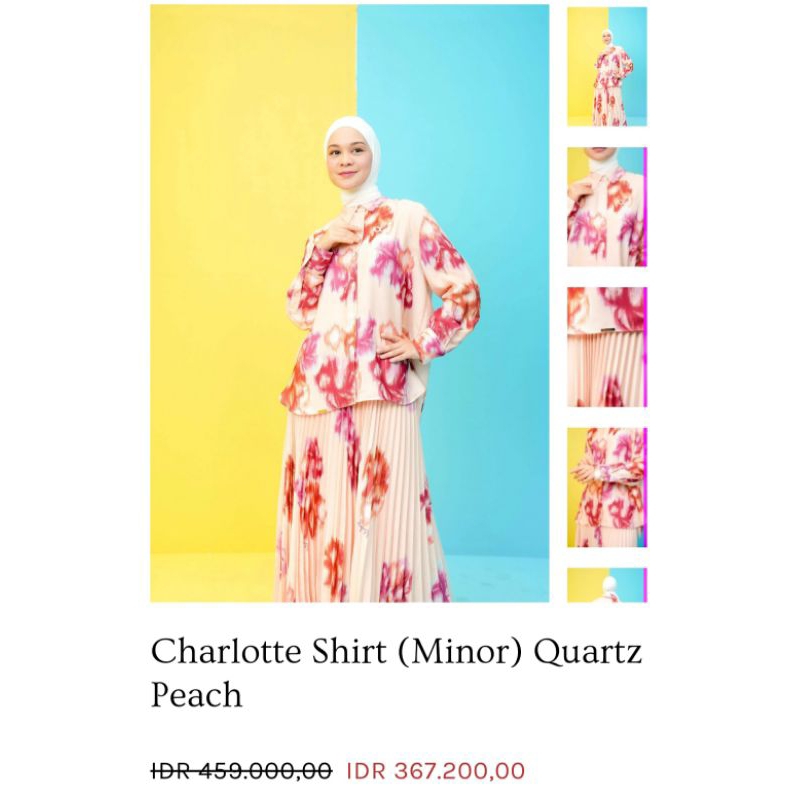 Charlotte shirt quartz peach wearing klamby malya pandai sikek kalea melcia dumai andaya long men bl