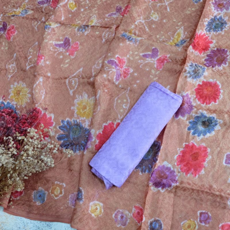 kain batik viscose print combinasi tulis khas Cirebon batik fariza terbaru