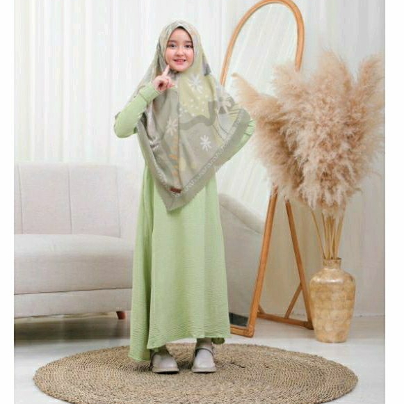 GAMIS MECCA KIDS (GAMIS SYARI) BY HOUSE OF UGA KIDS // GAMIS CRINKLE KIDS PREMIUM // GAMIS ANAK CRIN