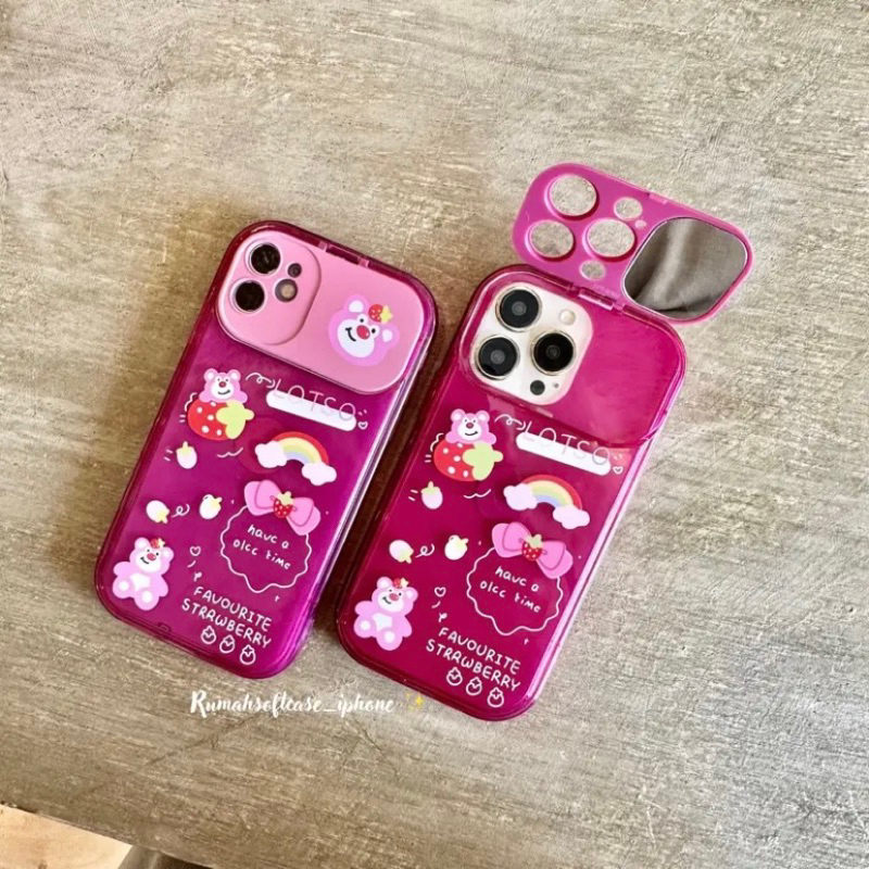 CASE MIRROR LOTSO FUSHIA WHITE LOTSO BERRY DOR IPHONE