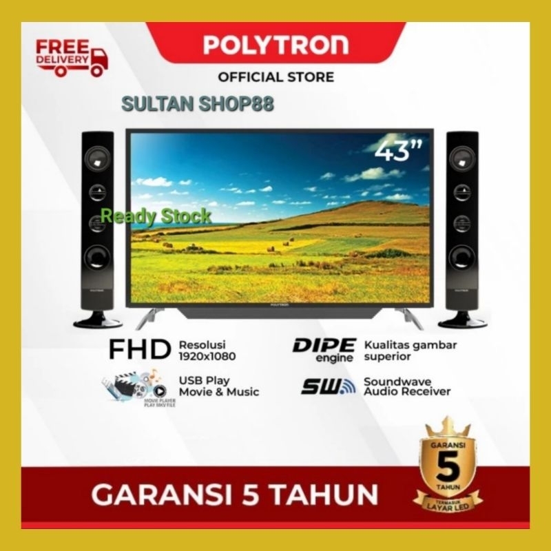 POLYTRON LED TV PLD43TV1556 43 INCH FULL HD DIGITAL TV