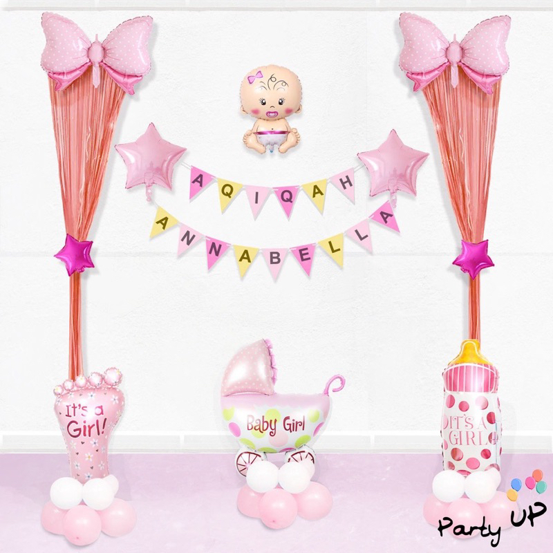 BALON DEKORASI AQIQAH BAYI LAKI-LAKI DAN BAYI PEREMPUAN / BALON DECOR AQIQAH