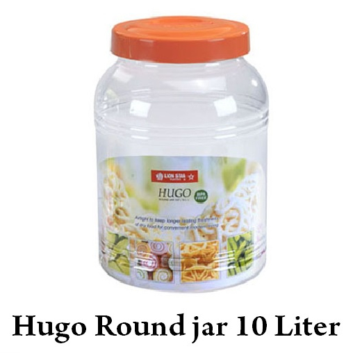 Toples kerupuk 10L lion star PP-37 Hugo Round Jar 107 (10 Litre) kedap udara