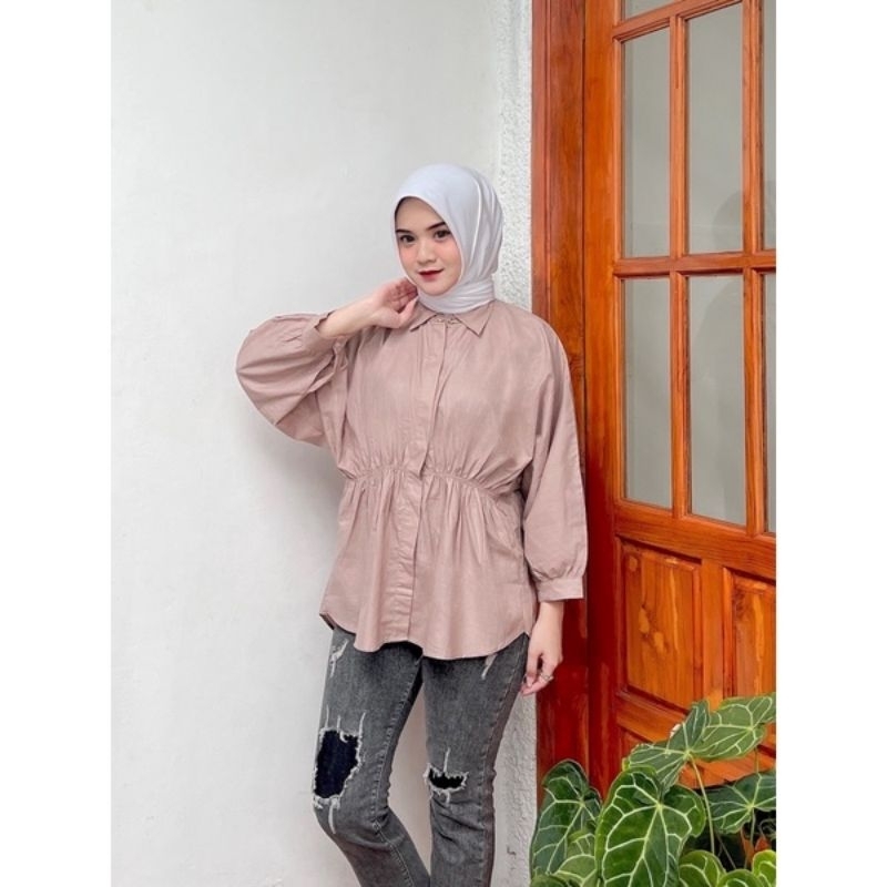 ALYA BLOUSE KERUT TERBARU // KEMEJA OVERSIZE WANITA