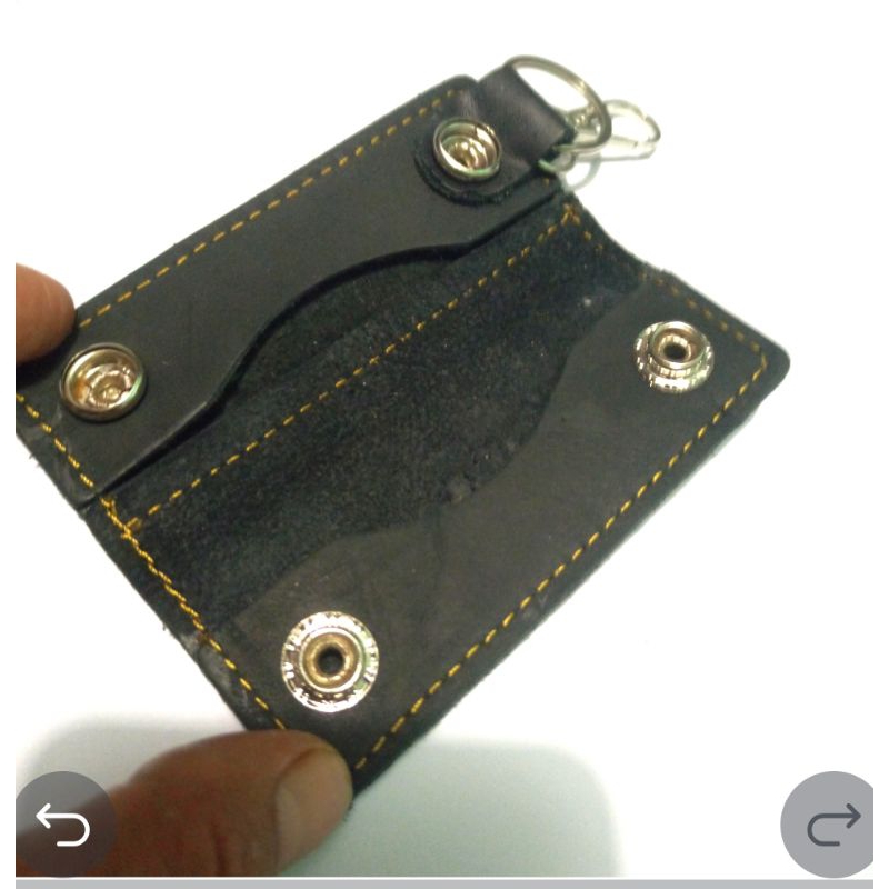 gantungan kunci motor kulit asli original lipat 2 dompet STNK motor