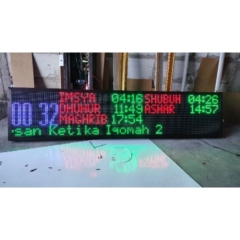 Jam digital masjid p10 rgb 40x170 cm