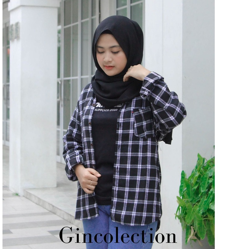 flanel wanita panjang kemeja flannel best seller