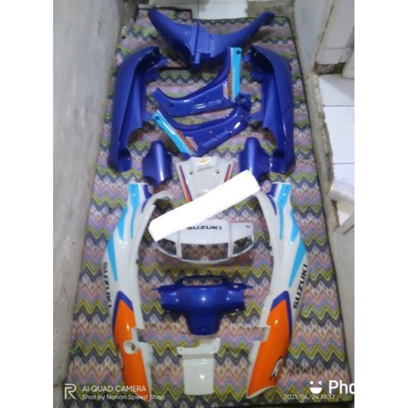 fullset satria R satria kotak satria lumba R biru putih