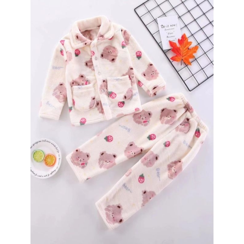 grosir setelan anak piyama korea import bahan halus dan bagus ( bear)