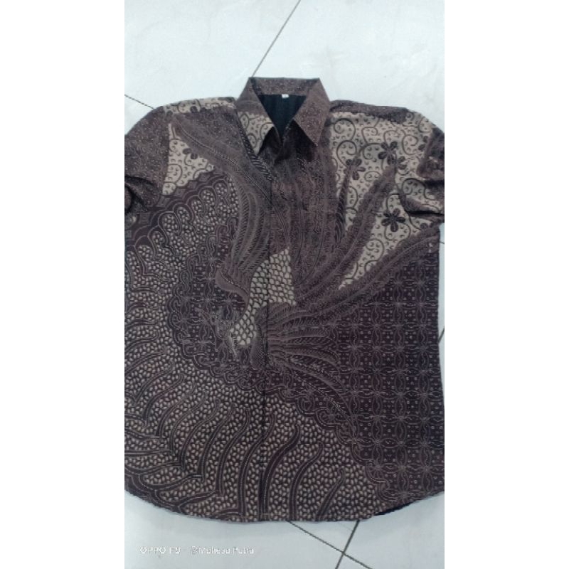 Kemeja batik Pria Slimfit Premium lengan panjang lapis furing