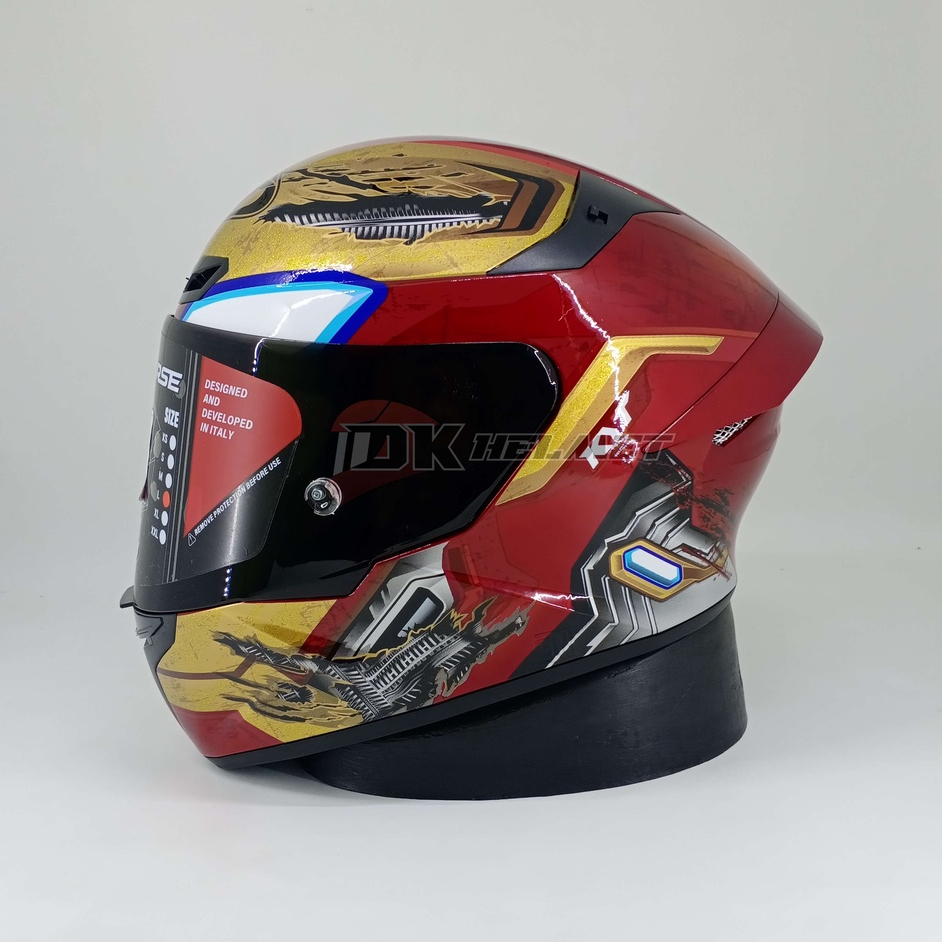 Helm Full Face KYT TT Course TTC Marvel Ironman Limited Edition | Dark Smoke Visor Flat & Pin Lock R