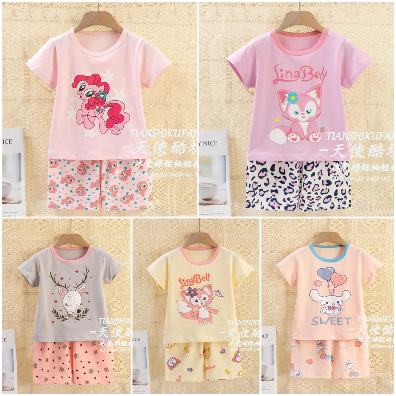 Setelan Anak Impor Ku bao Pendek Girl 11