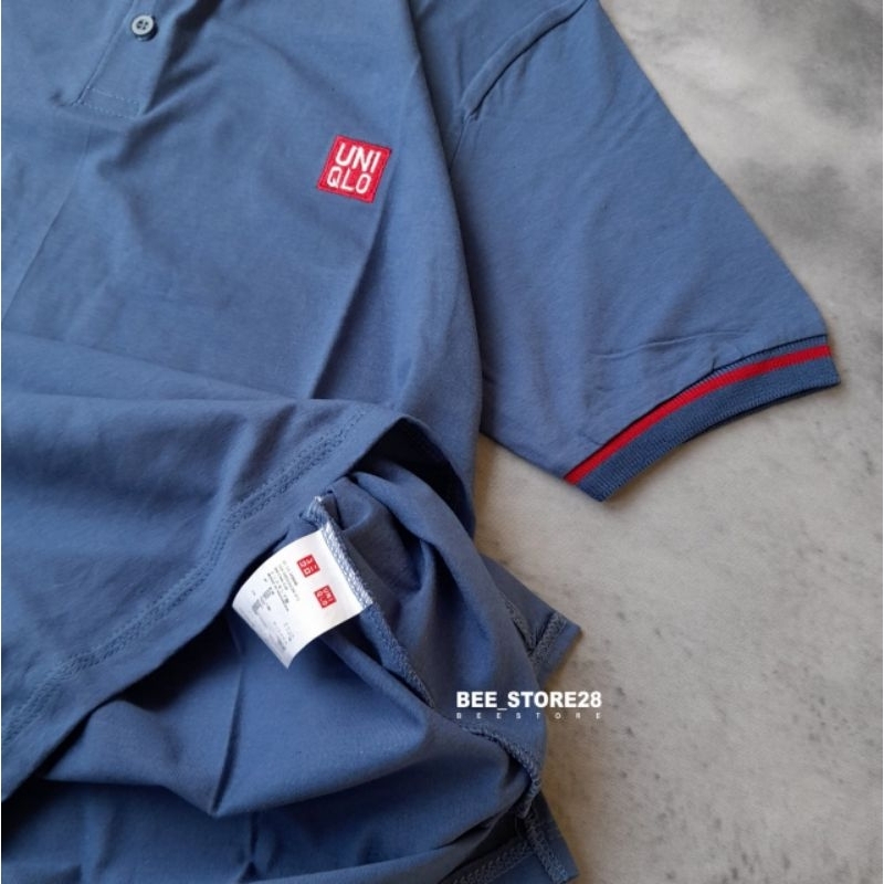 KAOS KANCING KERAH UNIQLO BORDIR 24S PREMIUM FULLTAG &amp; LABEL