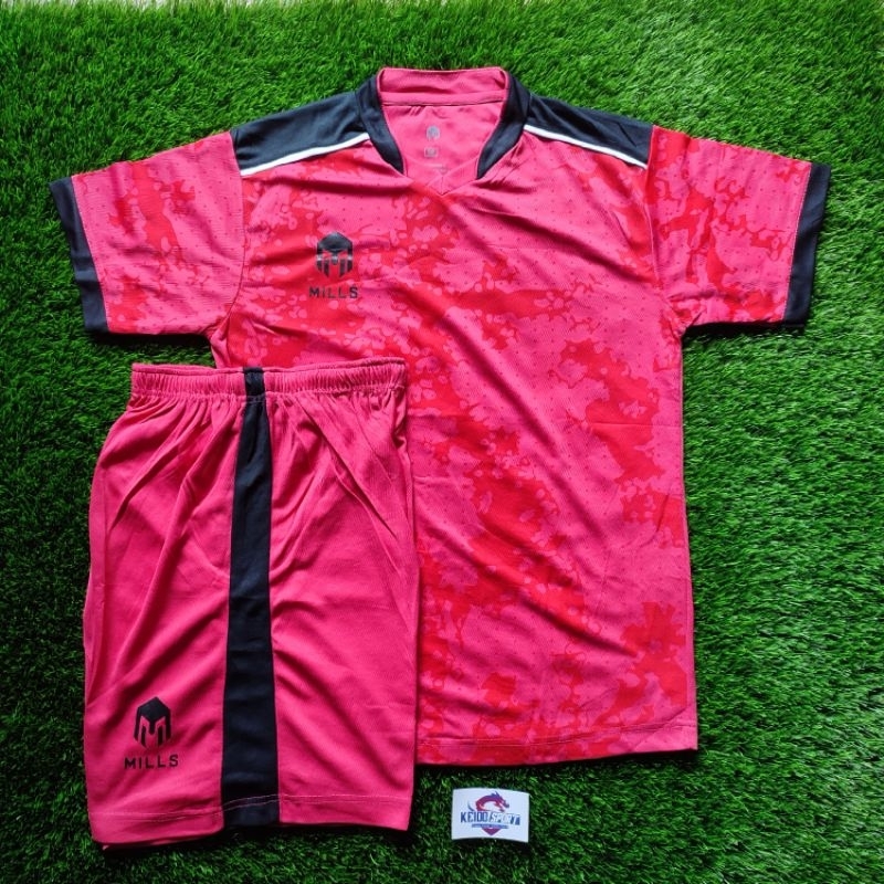 Setelan Futsal Baju Bola Jersey Bola Abstrak Pink