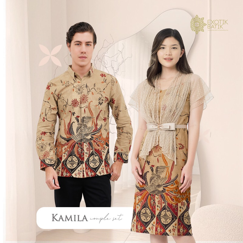 Kamila batik Dress dan Kemeja Couple set/Batik Pesta/Batik Arisan/Batik Kondangan/Batik Family Moder