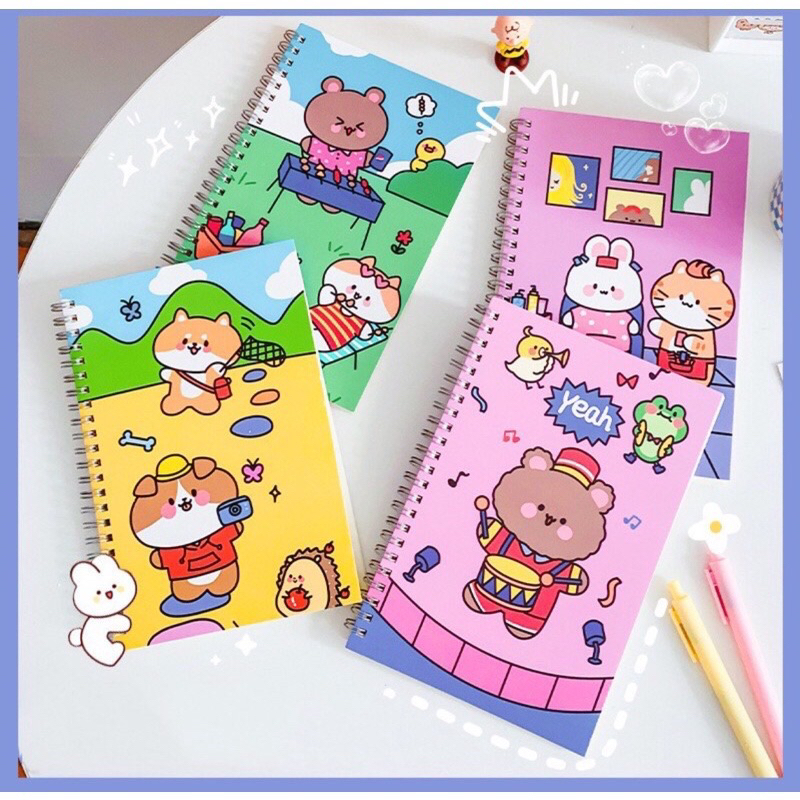 NOTES + PEN KARAKTER / NOTEBOOK + PEN 100 LEMBAR / MINI DIARY + PEN KARAKTER