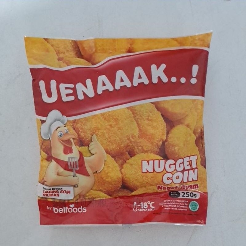 

Belfoods Uenaaak Nugget Coin 250gr Naget Ayam