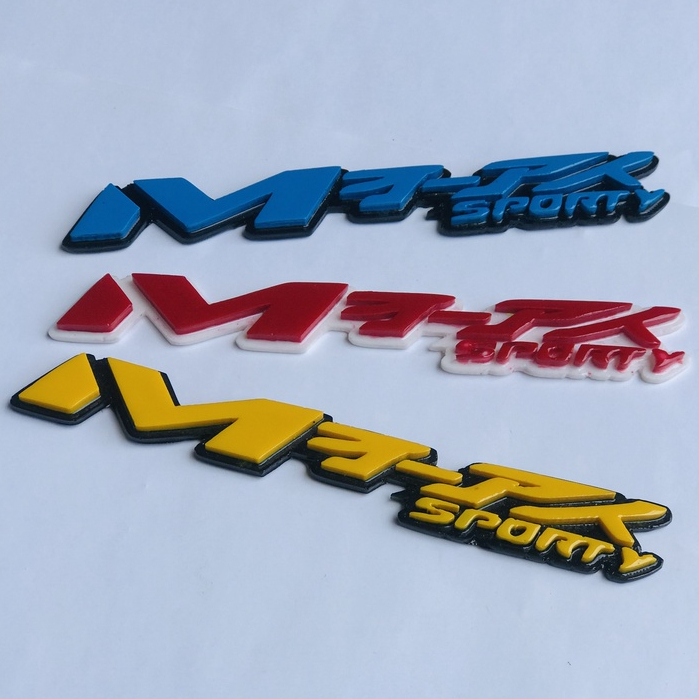 AKSESORIS EMBLEM MOTOR MIO TULISAN JEPANG DAPAT SATU SET ATAU SEPASANG DENGAN HURUF TIMBUL 3 DIMENSI
