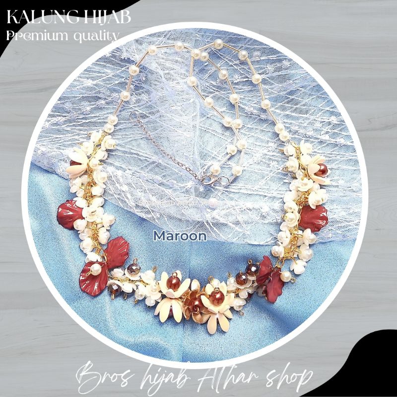 Premium Crystal Beads Necklace - Kalung Hijab Daily aksesoris Fashion kekinian By Athar Shop