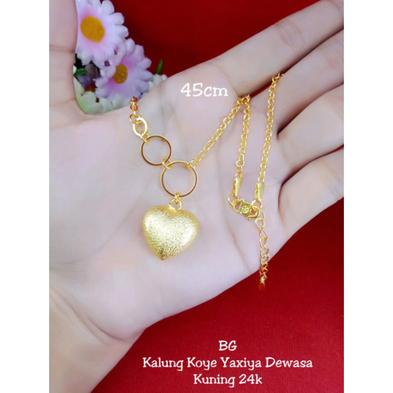 kalung koye bulat 3 lapis emas 24k