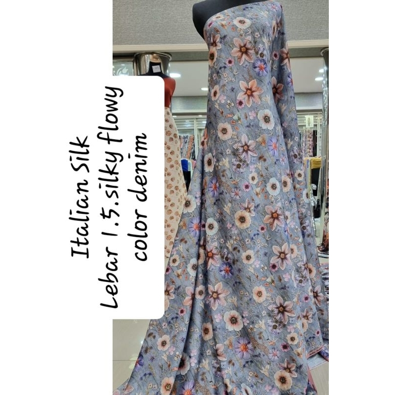 Kain Italian silk motif silky flowy