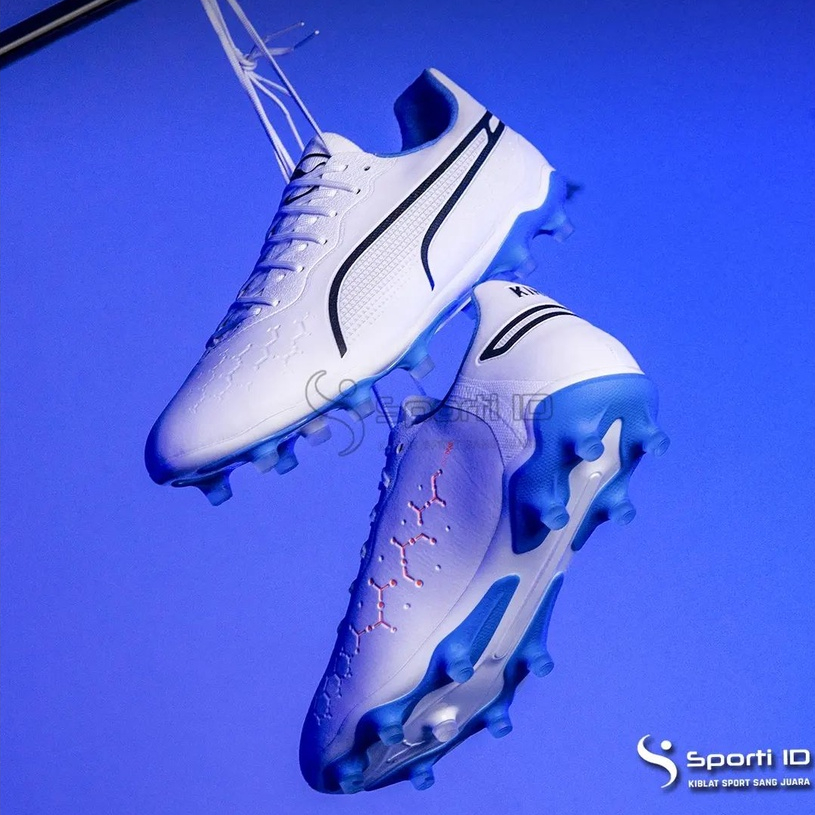 Sepatu Bola Puma King Pro FG/AG - White Blue 107099-01 Original