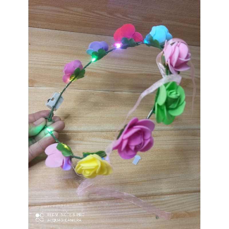 bando bandana bunga lampu LED
