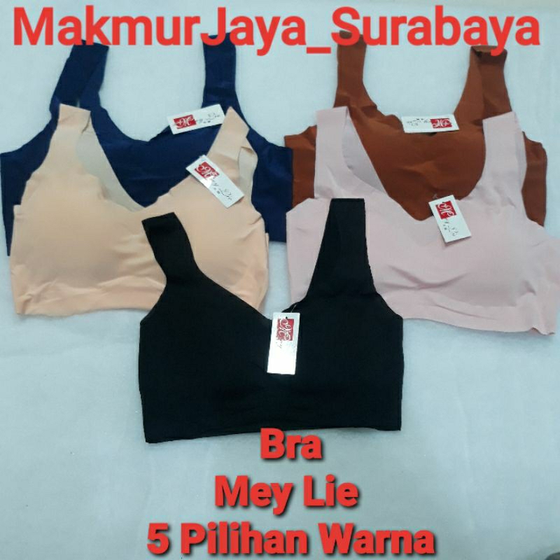 Bra Mey Lie Sport Wanita Seamless Tanpa Jahitan BH Yoga Push Up Sutra Ice Silk