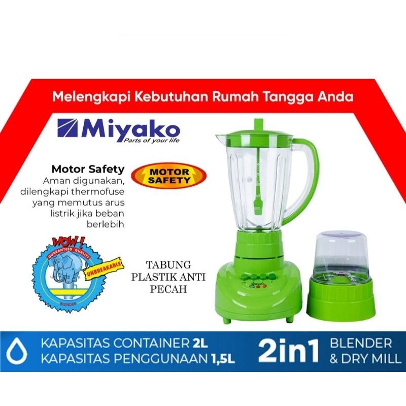 Blender Miyako BL 151 PF /151 PF/Blender Plastik Hijau ORIGINAL