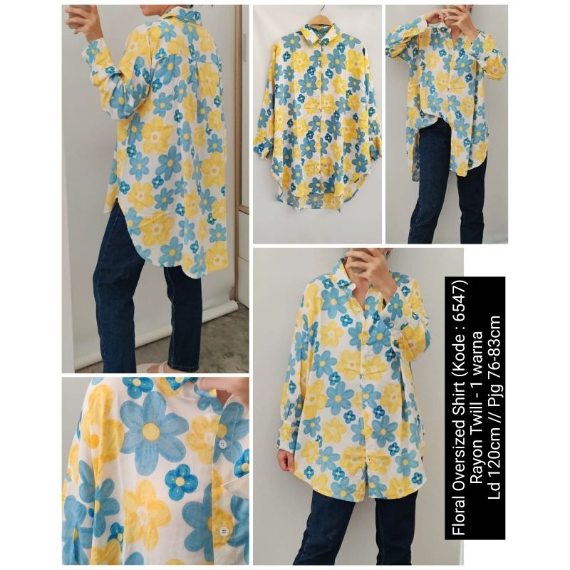 kemeja wanita/oversized floral shirt