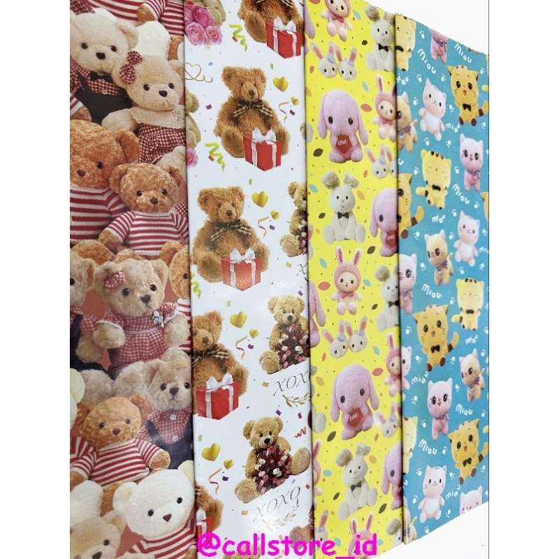 

KERTAS KADO MOTIF BONEKA KIKY / KERTAS KADO MOTIF BEAR KIKY / KERTAS KADO MOTIF CAT KIKY / KERTAS KADO MOTIF RABBIT KIKY
