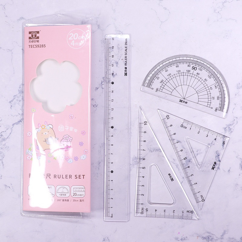 KENSHO Ruler Set / Penggaris isi 4 Import