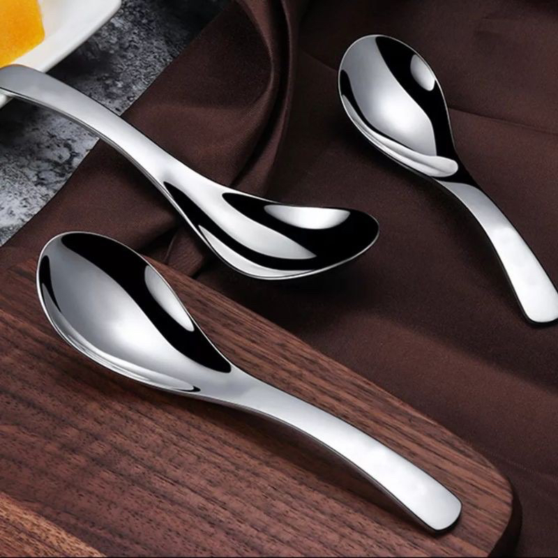 6PCS Duck Spoon Sendok Bebek Stainless Steel - Sendok Bubur Tebal Premium - Sendok Makan Kuah Es buah Serbaguna