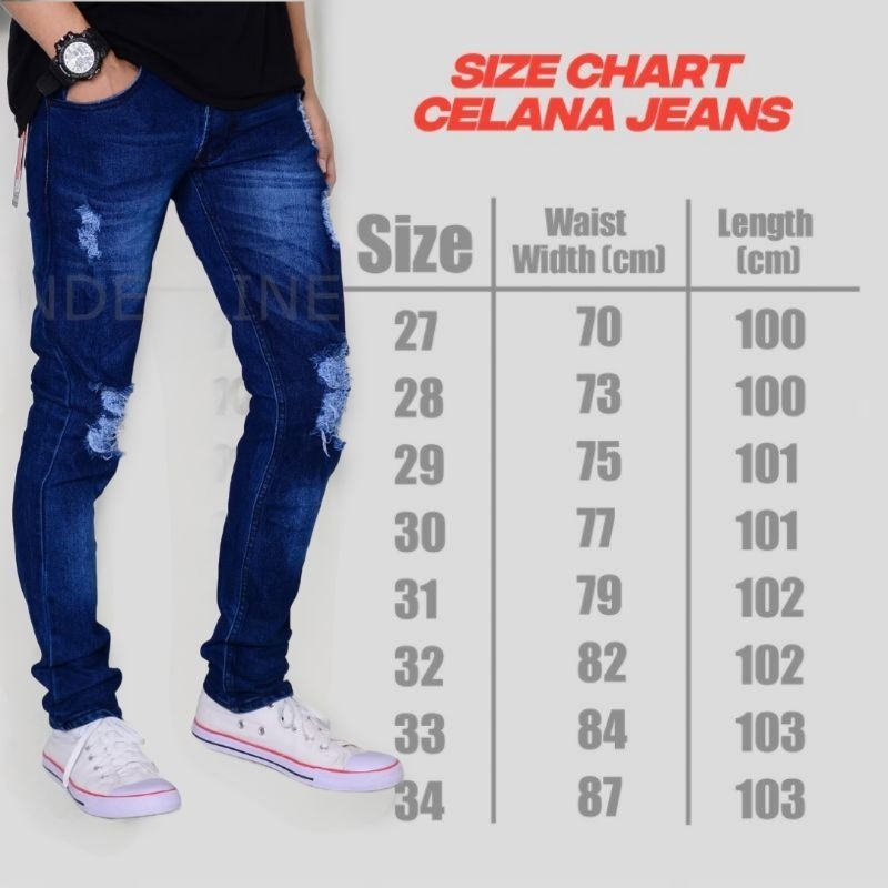 Celana Jeans Pria Panjang Sobek Remaja Distro Original Denim Dewasa Premium Karet Warna Biowosh Keren Anti Luntur Robek Lutut