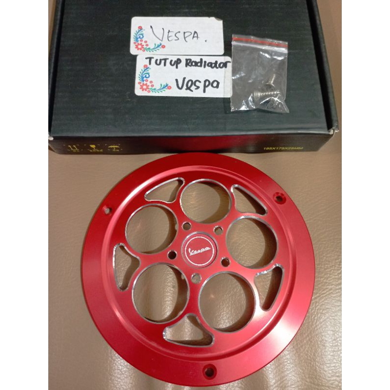 Tutup Cover Radiator Vespa Red Merah