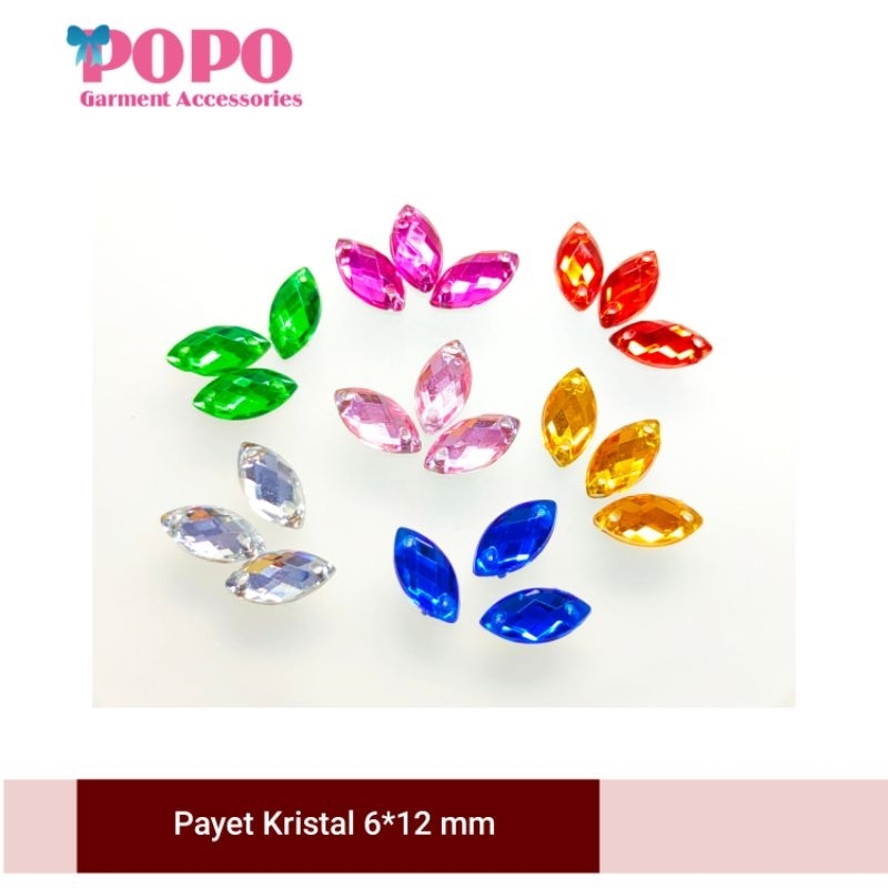 payet daun 6x12 ( isi:5gram )kualitas warna bagus