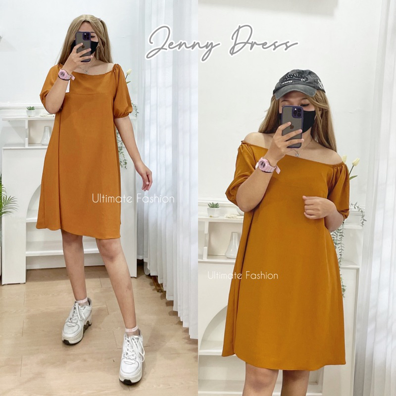 Jenny Dress Crinkle Airflow Jumbo / Long Dress Crinkle Lengan Balon Wanita Rakku 371