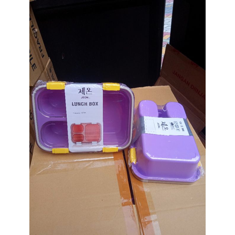 kotak bekal makan 4 sekat kotak bekal 3 layer 4 layer jeon free bubble