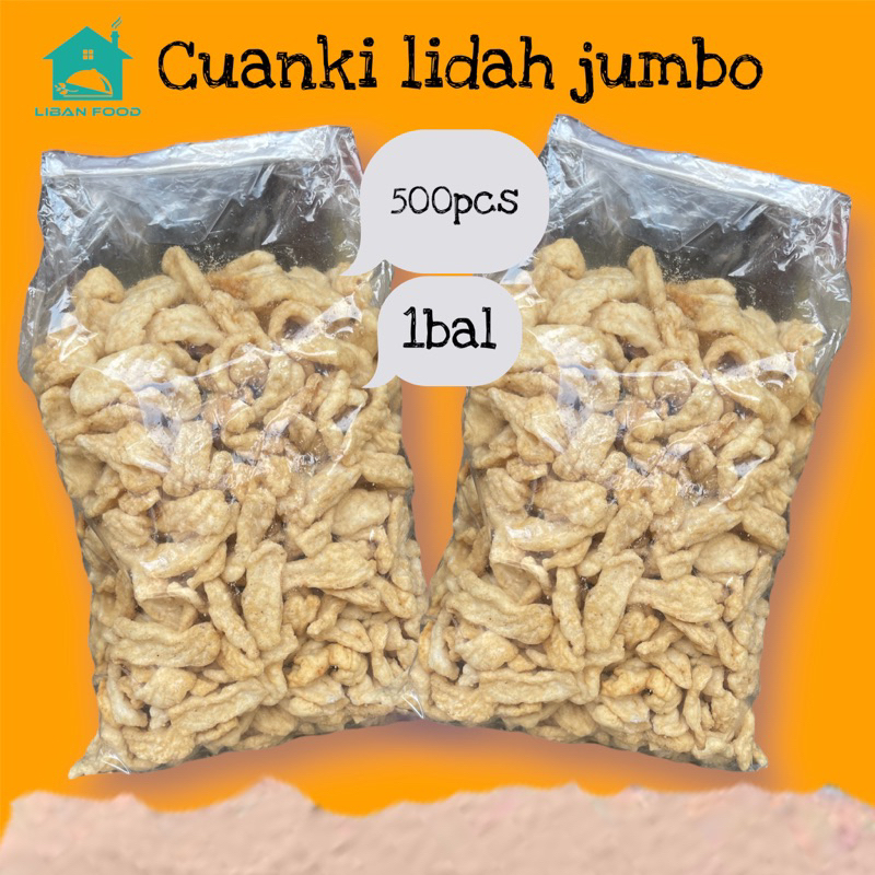 CUANKI LIDAH COKLAT 1 BAL ISI 500 PCS FREE BUBLE WARP KUALITAS SPESIAL UKURAN JUMBO/LIBAN FOOD