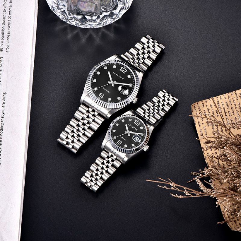 JAM TANGAN COUPLE LOFOTEN 8105 ORIGINAL STAINLESS STEEL