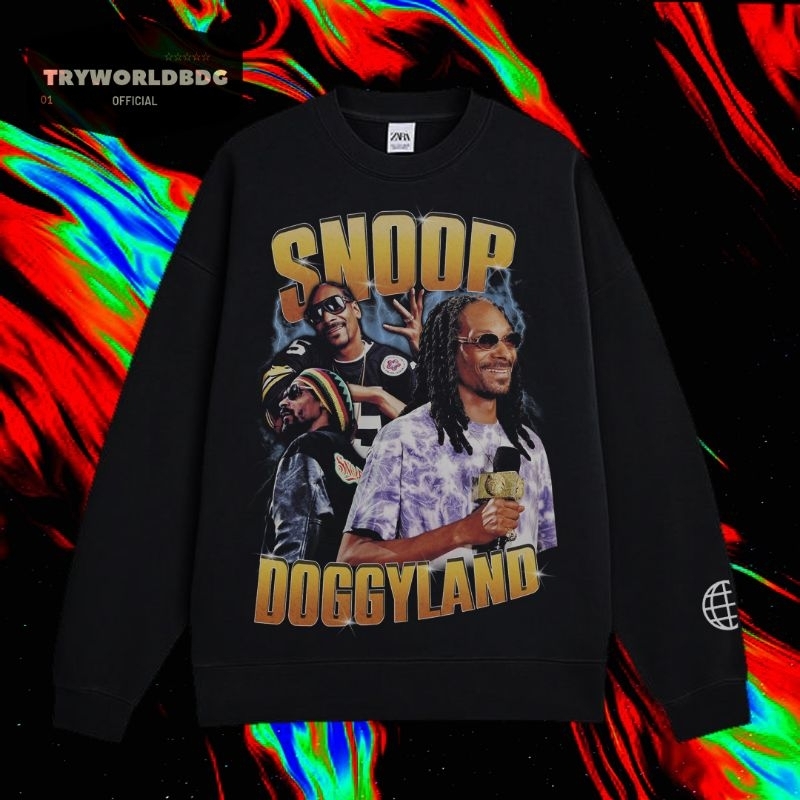 TRYWORLDBDG OFFICIAL "SNOOP DOGG" CREWNECK | SWEATER | HOODIE | CREWNECK SNOOP DOGGYLAND VINTAGE RAP