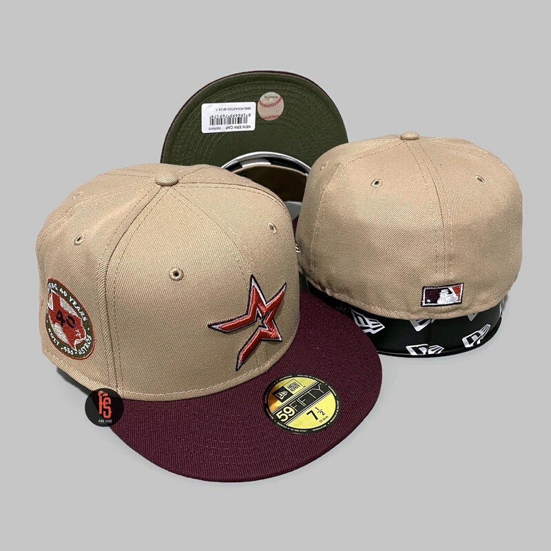 TOPI NEW ERA ORIGINAL 5950 40 YEARS HOUSTON ASTROS CAMEL MAROON UV OLIVE