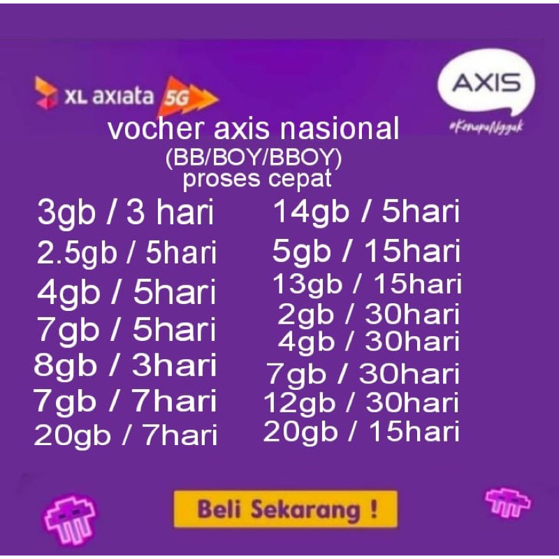 ISI ULANG PAKET INTERNET AXIS HARIAN & BULANAN