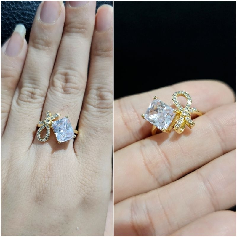 Cincin Titanium Asli gold free size Premium Quality Anti Karat Anti Alergi Ring Import Ct09