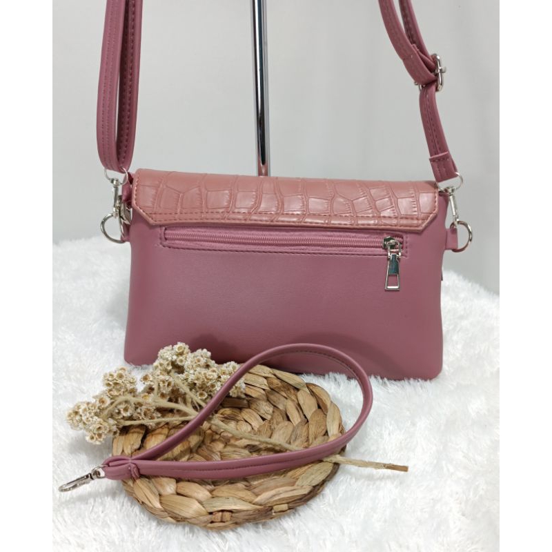 PROMO!!! TAS SELEMPANG WANITA CROCO STYLE COREAN HOBBO2023