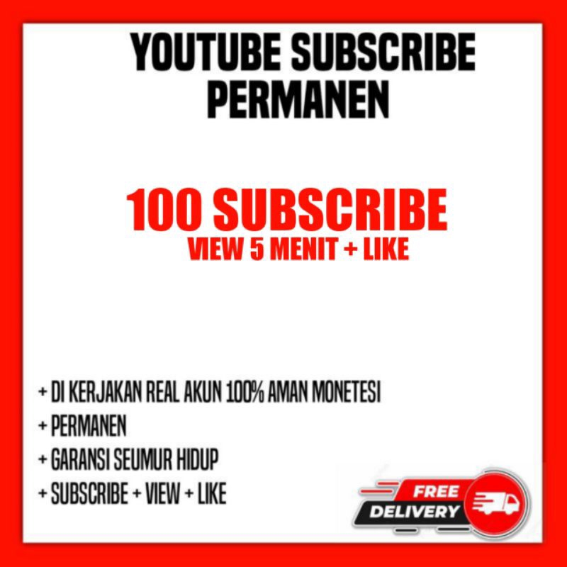Jasa Youtube Subscribe View + like Real Akun Permanen